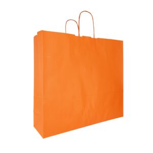 Papieren draagtas gedraaide handgreep - Oranje