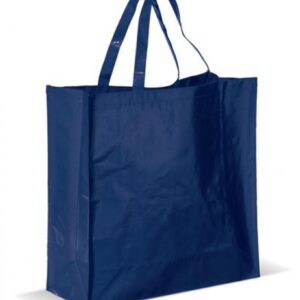 PP woven glans gelamineerde draagtas korte handgrepen - Blauw - 45x18x45cm