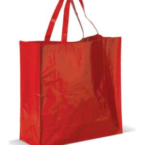 PP woven glans gelamineerde draagtas korte handgrepen - Rood - 45x18x45cm