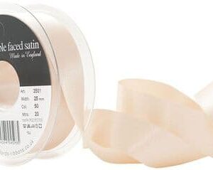 Satijnlint double faced - 16 mm (100 meter) - Crème