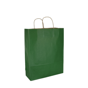 Papieren draagtas gedraaide handgreep - Groen gestreept