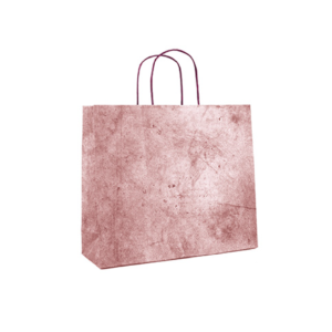 Papieren draagtas gedraaide handgreep - Omgeslagen bovenrand - Repaper - Rood