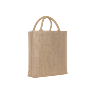 Jute draagtas gewatteerde handgrepen - Naturel - 31x9x35 cm