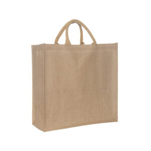 Jute draagtas gewatteerde handgrepen - Naturel - 50x18x45 cm
