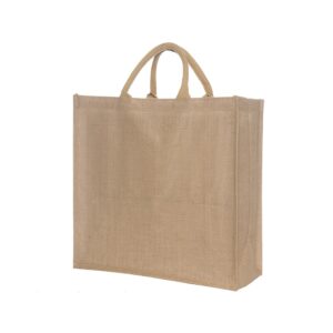 Jute draagtas gewatteerde handgrepen - Naturel - 50x18x45 cm