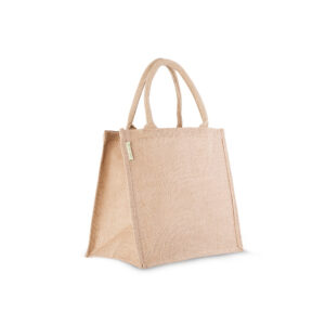 Jute draagtas gewatteerde katoenen handgreep - 30x20x28 cm