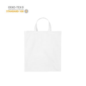 Katoenen draagtas korte handgrepen - Wit - 38x42 cm