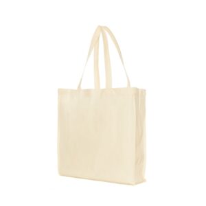 Katoenen draagtas met bies schouderhengsels - Naturel - 38x10x42 cm