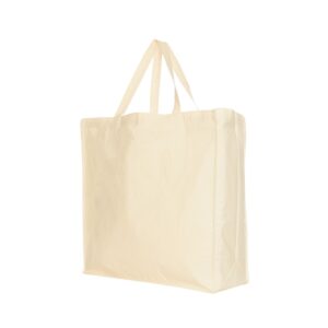 Katoenen draagtas met bies schouderhengsels - Naturel - 45x18x47 cm