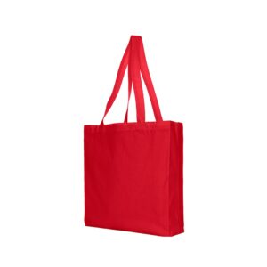 Katoenen draagtas schouderhengsels - Rood - 38x10x42 cm