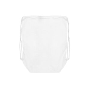 Katoenen rugtas trekkoord sluiting - Wit - 37x48+11 cm