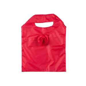 Opvouwbare polyester draagtas korte handgreep opbergzakje roos - Rood - 37x38 cm