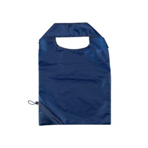 Opvouwbare polyester draagtas korte handgreep - Blauw - 37x38 cm