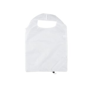 Opvouwbare polyester draagtas korte handgreep - Wit - 37x38 cm
