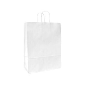 Papieren draagtas gedraaide handgreep - Wit gestreept