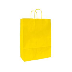Papieren draagtas gedraaide handgreep - Geel