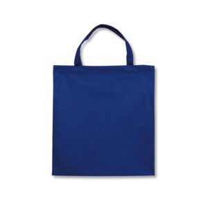 Polyester draagtas korte handgrepen - Blauw - 38x42 cm